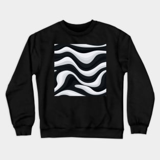 Monochrome Waves: Modern Abstract Ebb and Flow Crewneck Sweatshirt